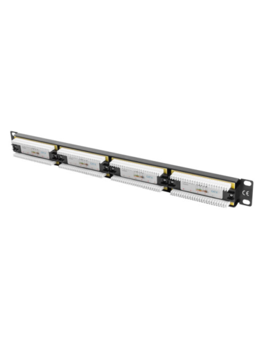 PATCH PANEL LANBERG CAT.6 UTP 24 PUERTOS 1U CAT.6 UTP 19" RACK NEGRO