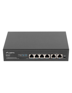 SWITCH LANBERG 6 PTOS 100MB 4xPOE+/2x FAST ETHER 60W RACK 10"/19"