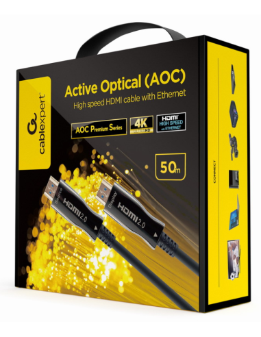 CABLE HDMI GEMBIRD DE ALTA VELOCIDAD CON OPTICA ACTIVA AOC CON ETHERNET 50 M