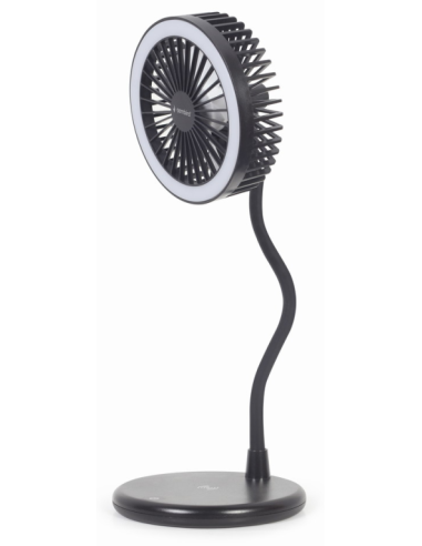 VENTILADOR DE SOBREMESA CON LAMPARA Y CARGADOR INALAMBRICO