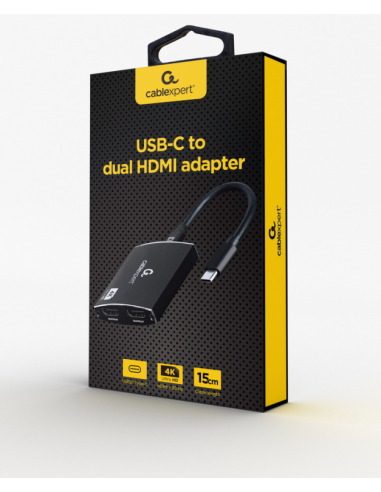 ADAPTADOR USB-C A DOBLE HDMI 4K 60HZ NEGRO