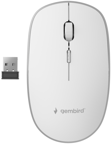 RATON GEMBIRD OPTICO SILENCIOSO BLANCO RF INALAMBRICO PILAS