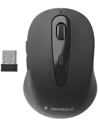 RATON GEMBIRD OPTICO 6 BOTONES NEGRO RF INALAMBRICO PILAS