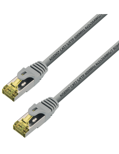 CABLE RED AISENS LATIGUILLO RJ45 LSZH CAT.7 SFTP PIMF 0.5M GRIS