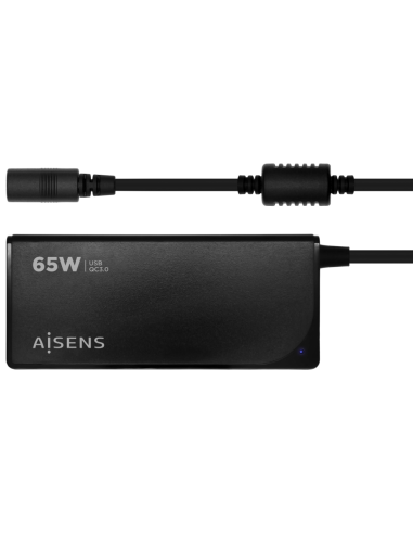 CARGADOR PORTATIL AISENS 65W AUTOMATICO 9 CONECTORES USB-A QC3.0 NEGRO