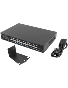 SWITCH LANBERG 24 PTOS 1GB POE+/2X SFP 2X GBIT ETHERNET 360W RACK 19"