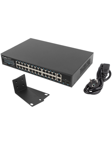 SWITCH LANBERG 24 PTOS 1GB POE+/2X SFP 2X GBIT ETHERNET 360W RACK 19"