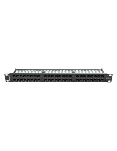 PATCH PANEL LANBERG 48 PUERTOS 1U 19? CAT.6 NEGRO