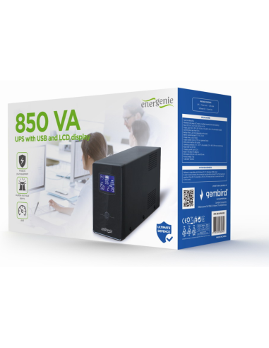 SAI GEMBIRD CON USB Y DISPLAY LCD 850 VA NEGRO