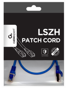 CABLE RED S-FTP GEMBIRD CAT 6A LSZH AZUL 0,5 M
