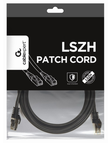 CABLE RED S-FTP GEMBIRD CAT 6A LSZH NEGRO 3M