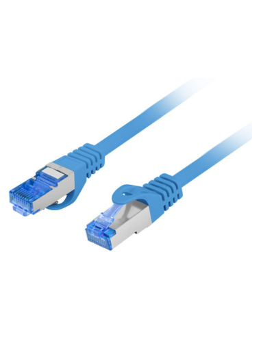 CABLE RED LANBERG LATIGUILLO CAT.6A S/FTP LSZH CCA 0.50M AZUL FLUKE PASSED