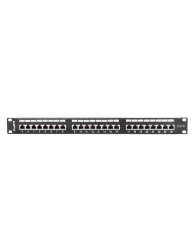 PATCH PANEL LANBERG 24 PUERTOS 1U 19" CAT.6 SFTP NEGRO