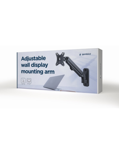 AJUSTABLE WALL DISPLAY MOUNTING ARM UP TO 27" 7 KG GEMBIRD