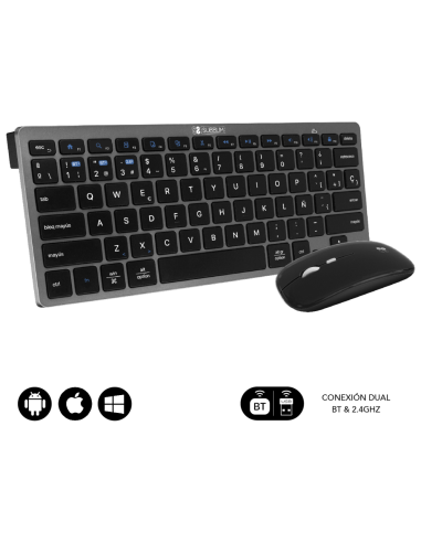 COMBO TECLADO RATON SUBBLIM MULTIDISPOSITIVO BLUETOOTH GRIS/NEGRO