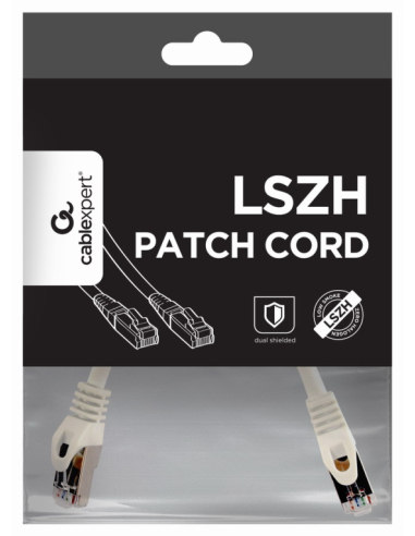 CABLE RED S-FTP GEMBIRD CAT 6A LSZH BLANCO 0,25 M