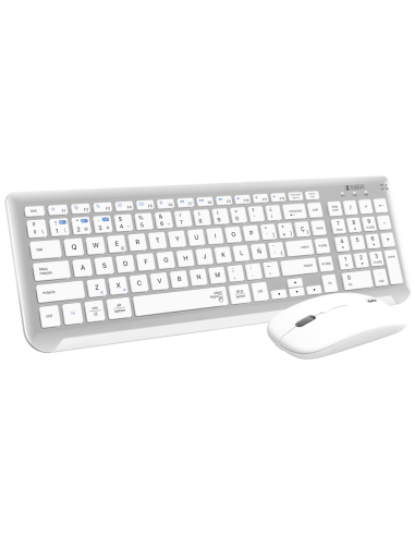 COMBO TECLADO RATON SUBBLIM DUAL PRESTIGE BLUETOOTH PLATA/BLANCO