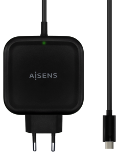 CARGADOR AISENS 65W PD3.0 QC3.0 1XUSB-C 1.2M NEGRO