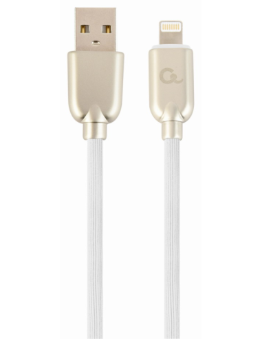 CABLE DE DATOS Y CARGA GEMBIRD 8 PINES DE CAUCHO PREMIUM, 1 M, BLANCO