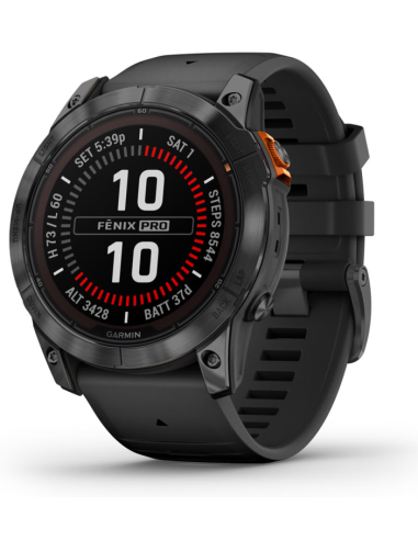 SMARTWATCH GARMIN FENIX 7X PRO SOLAR GRIS CORREA NEGRA