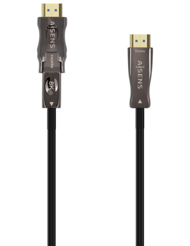 CABLE HDMI AISENS V2.1 OPTICO ACTIVO AOC DESMONTABLE 8K60HZ M/M 30M NEGRO