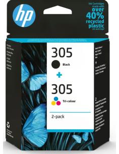 PACK TINTA DESKJET HP 305 NEGRO + COLOR / 1255 / 2755 / ENVY 6020 / Pro 6420 / (6ZD17AE)