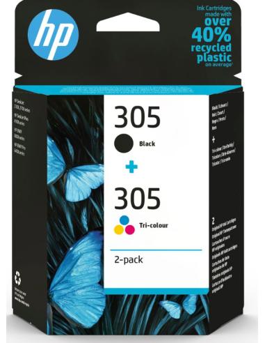 PACK TINTA DESKJET HP 305 NEGRO + COLOR / 1255 / 2755 / ENVY 6020 / Pro 6420 / (6ZD17AE)