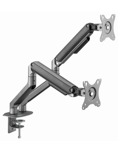 BRAZO DE MONITOR GEMBIRD PARA 2 PANTALLAS DE ESCRITORIO GRIS ESPACIAL