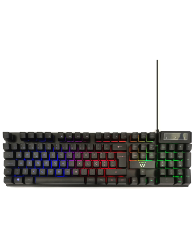 TECLADO GAMING EWENT PT USB RETROILUMINADO MEMBRANA NEGRO