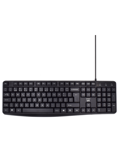 TECLADO EWENT QUERTY PORTUGUES ESCRITURA SILENCIOSA USB NEGRO