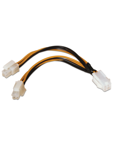 CABLE ALIMENTACION AISENS 4PIN H-4+4PIN M 15CM