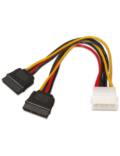 CABLE AISENS SATA ALIMENTACION MOLEX 4PIN M-2XSATA/H 20CM