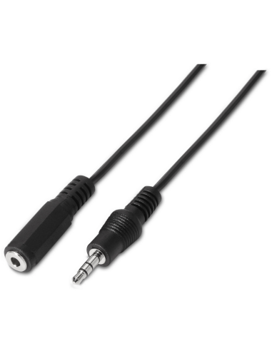 CABLE AUDIO AISENS ESTEREO JACK 3.5 M-JACK 3.5 H NEGRO 1.5M