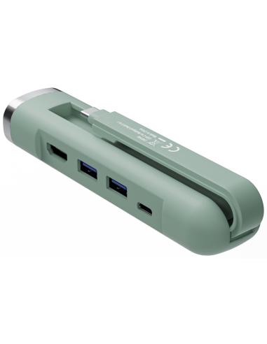 HUB EWENT USB-C Y USB-A MULTIPORT DOCK 5-1 HDMI VERDE