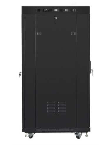 ARMARIO LANBERG RACK 19" 27U 600X800 FLAT PACK PUERTA MESH NEGRO CON LCD