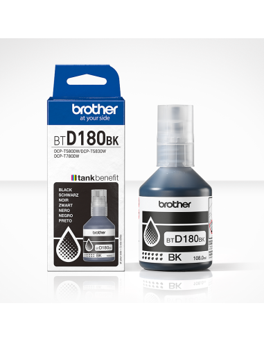 TINTA BROTHER TANKBENEFIT BOTELLA NEGRA D180 / DCP-T580DW / DCP-T583DW / DCP-T780DW / (7500 PAG.) (BTD180BK)