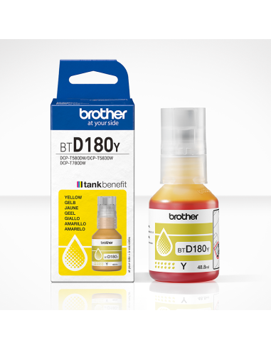 TINTA BROTHER TANKBENEFIT BOTELLA AMARILLA D180 / DCP-T580DW / DCP-T583DW / DCP-T780DW / (5000 PAG.) (BTD180Y)