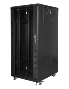 ARMARIO LANBERG 19" 27U 600X800 FLAT PACK NEGRO CON PUERTA DE CRISTAL