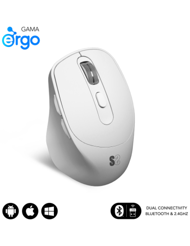 RATON SUBBLIM ERGO DUAL BLANCO BLUETOOTH BATERIA RECARGABLE