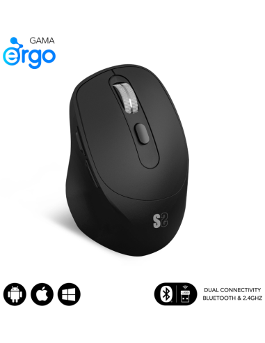 RATON SUBBLIM ERGO DUAL NEGRO BLUETOOTH BATERIA RECARGABLE