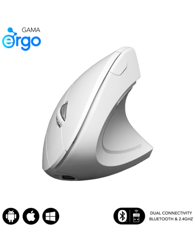 RATON SUBBLIM GLIDE ERGO DUAL BLANCO BLUETOOTH BATERIA RECARGABLE