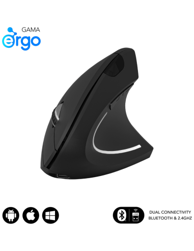 RATON SUBBLIM GLIDE ERGO DUAL NEGRO BLUETOOTH BATERIA RECARGABLE