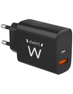 CARGADOR MOVIL EWENT RAPIDO USB-C y QC3.0 20W