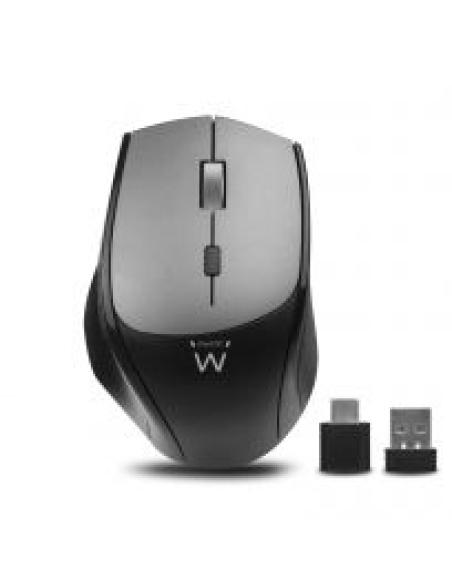 RATON EWENT INALAMBRICO OPTICO 2400ppp / USB-A Y USB-C / EW3245