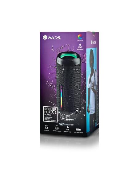 ALTAVOZ NGS PORTATIL ROLLER FURIA2 BLACK BT 30W FM IPX7 USBAUX IN