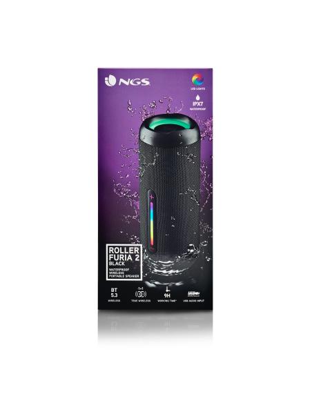 ALTAVOZ NGS PORTATIL ROLLER FURIA2 BLACK BT 30W FM IPX7 USBAUX IN
