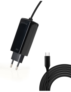 CARGADOR TOOQ PORTATIL GAN USB-C PD 65W CUBICO NEGRO