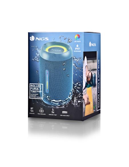 ALTAVOCES NGS PORTATIL COMPATIBLE CON BT IPX7 FURIA 2 TINY BLUE