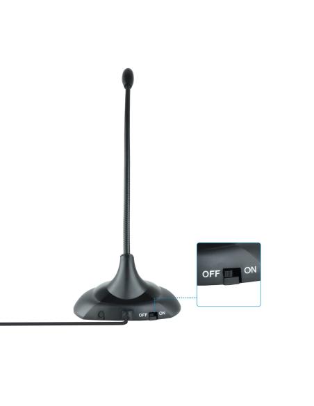 MICROFONO SOBREMESA TOOQ FLEXIBE NEGRO TQMM-213