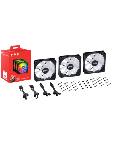 VENTILADOR CAJA XPG VENTOR 120MM NEGRO RGB X3